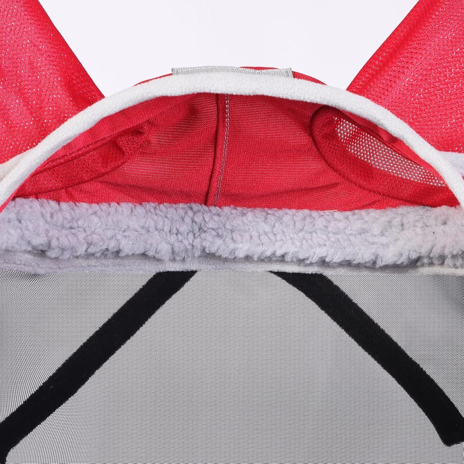 imageHarrison Howard CareMaster Pro Luminous Fine Mesh UVproof Fleece Padding Fly Mask Half Face Flamingo L Full SizeRed