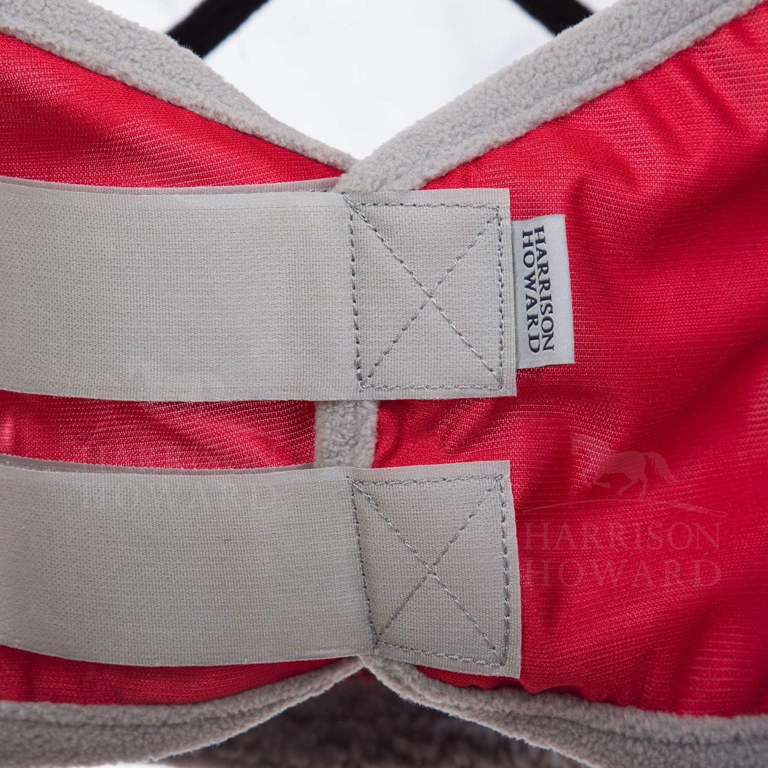 imageHarrison Howard CareMaster Pro Luminous Fine Mesh UVproof Fleece Padding Fly Mask Half Face Flamingo L Full SizeRed