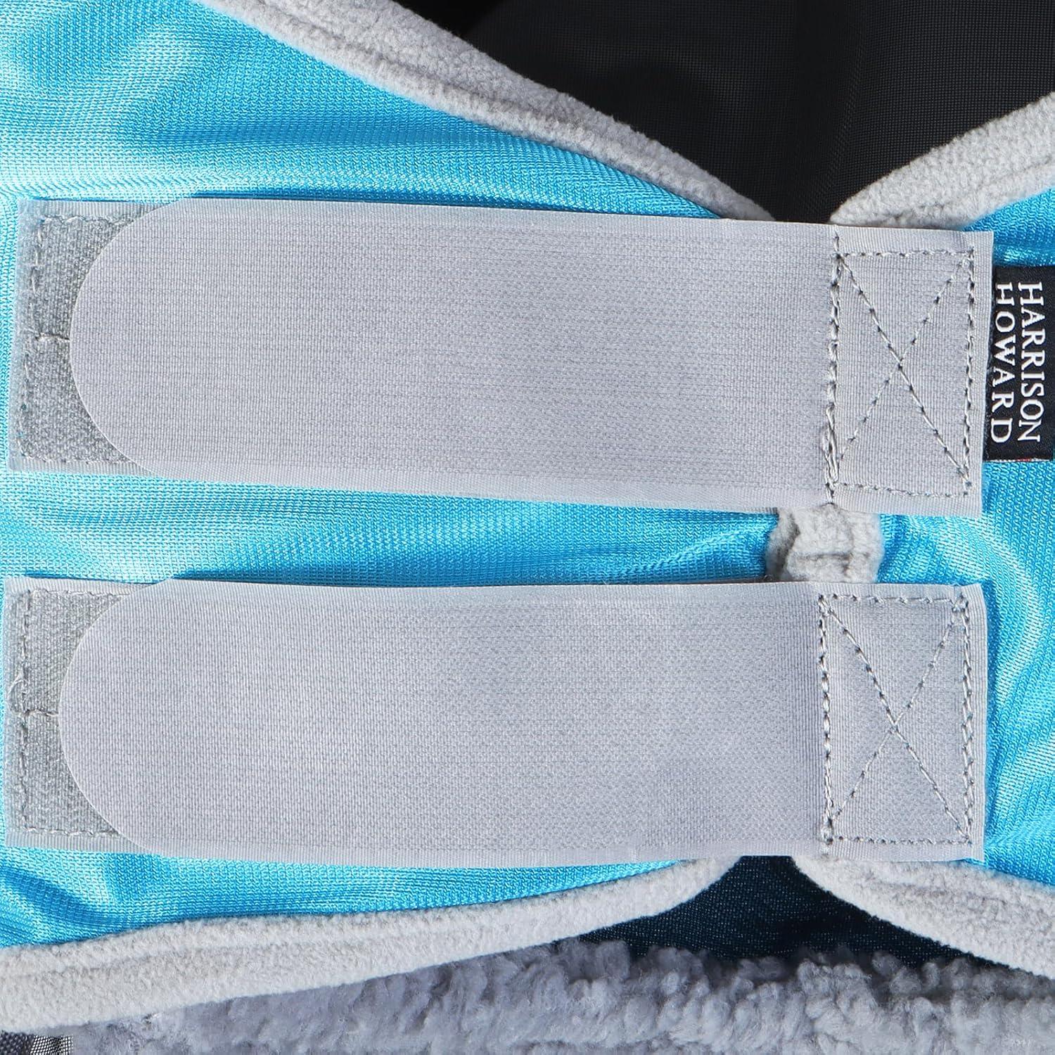 imageHarrison Howard CareMaster Pro Luminous Fine Mesh UVproof Fleece Padding Fly Mask Half Face Flamingo L Full SizeSky Blue