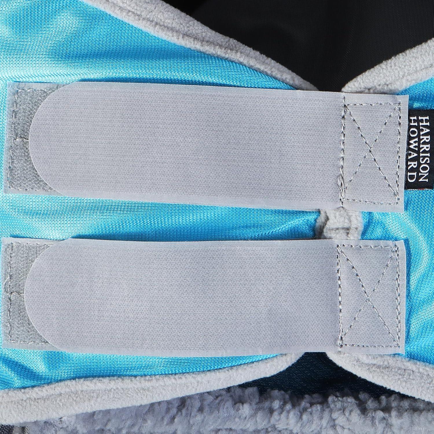 imageHarrison Howard CareMaster Pro Luminous Horse Fly Mask Large Eye Space Long Nose with Ears UV Protection for Horse Sky Blue L Full SizeSky Blue