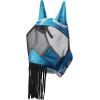 Harrison Howard CareMaster Horse Fly Mask with Ears and Nose Fringe Fly Protector Defender Mask Piano Black Full Size(Sky Blue)