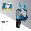Harrison Howard CareMaster Horse Fly Mask with Ears and Nose Fringe Fly Protector Defender Mask Piano Black Full Size(Sky Blue)
