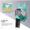 Harrison Howard CareMaster Horse Fly Mask with Ears and Nose Fringe Fly Protector Defender Mask Piano Black Full Size(Summer Mint)