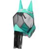 Harrison Howard CareMaster Horse Fly Mask with Ears and Nose Fringe Fly Protector Defender Mask Piano Black Full Size(Summer Mint)