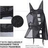 Harrison Howard Pro Fly Mask with Extended Neck Cover Large Eye Space Full Face UV-Proof Mane Styling for Horse Summer Mint M(Black)