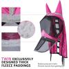 Harrison Howard Pro Fly Mask with Extended Neck Cover Large Eye Space Full Face UV-Proof Mane Styling for Horse Summer Mint M(Magenta)