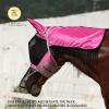 Harrison Howard Pro Fly Mask with Extended Neck Cover Large Eye Space Full Face UV-Proof Mane Styling for Horse Summer Mint M(Magenta)