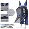 Harrison Howard Pro Fly Mask with Extended Neck Cover Large Eye Space Full Face UV-Proof Mane Styling for Horse Summer Mint M(Navy)