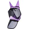 Harrison Howard Pro Luminous Horse Full Face Fly Mask Large Eye Space Long Nose with Ears UV Protection for Horse Coral Orange M(Gentle Lavendar)