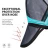 Harrison Howard Pro Luminous Horse Full Face Fly Mask Large Eye Space Long Nose with Ears UV Protection for Horse Coral Orange M(Teal)