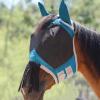Harrison Howard CareMaster Horse Fly Mask with Ears and Nose Fringe Fly Protector Defender Mask Piano Black Full Size(Sky Blue)
