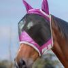 Harrison Howard CareMaster Pro Luminous Horse Fly Mask Standard with Ears UV Protection for Horse Flamingo XL Extra Full(Dark Magenta)