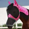 imageHarrison Howard Pro Fly Mask with Extended Neck Cover Large Eye Space Full Face UVProof Mane Styling for Horse Summer Mint MMagenta