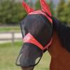 Harrison Howard Pro Luminous Horse Full Face Fly Mask Large Eye Space Long Nose with Ears UV Protection for Horse Coral Orange M(Coral Orange)