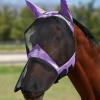 Harrison Howard Pro Luminous Horse Full Face Fly Mask Large Eye Space Long Nose with Ears UV Protection for Horse Coral Orange M(Gentle Lavendar)