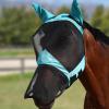 Harrison Howard Pro Luminous Horse Full Face Fly Mask Large Eye Space Long Nose with Ears UV Protection for Horse Coral Orange M(Teal)