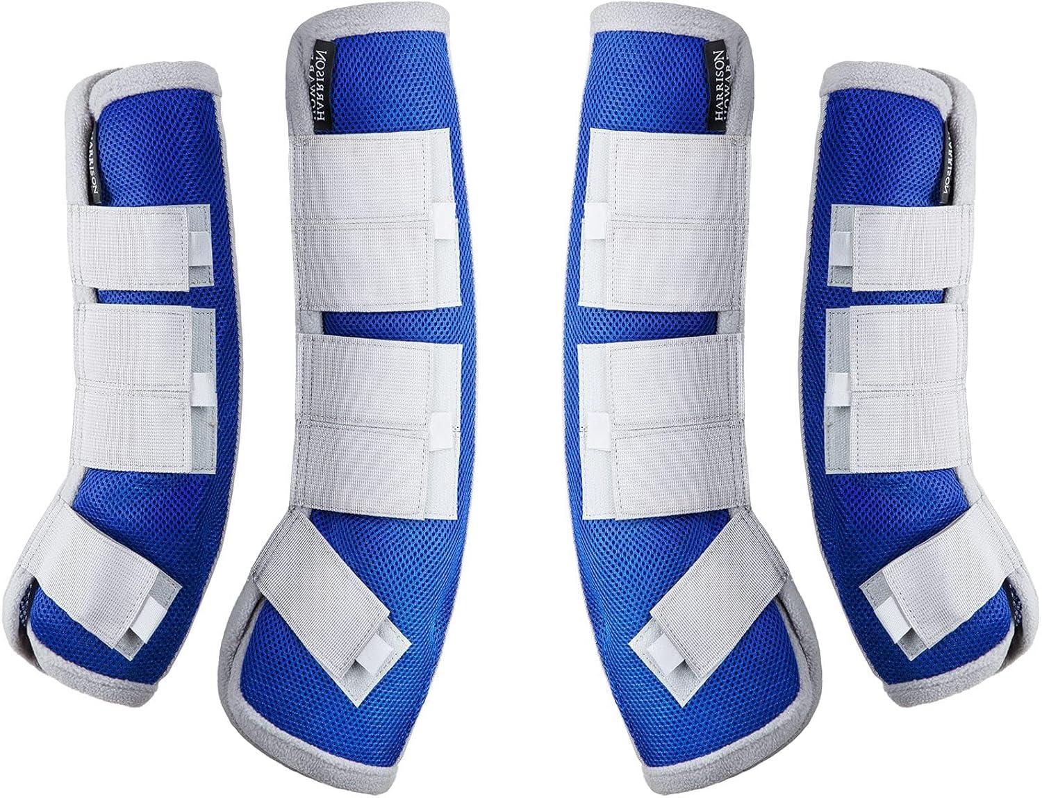 imageHarrison Howard Horse Fly Boots Leg Guards Fly Boots Protection Set of 4 Aqua Medium CobAquamarine