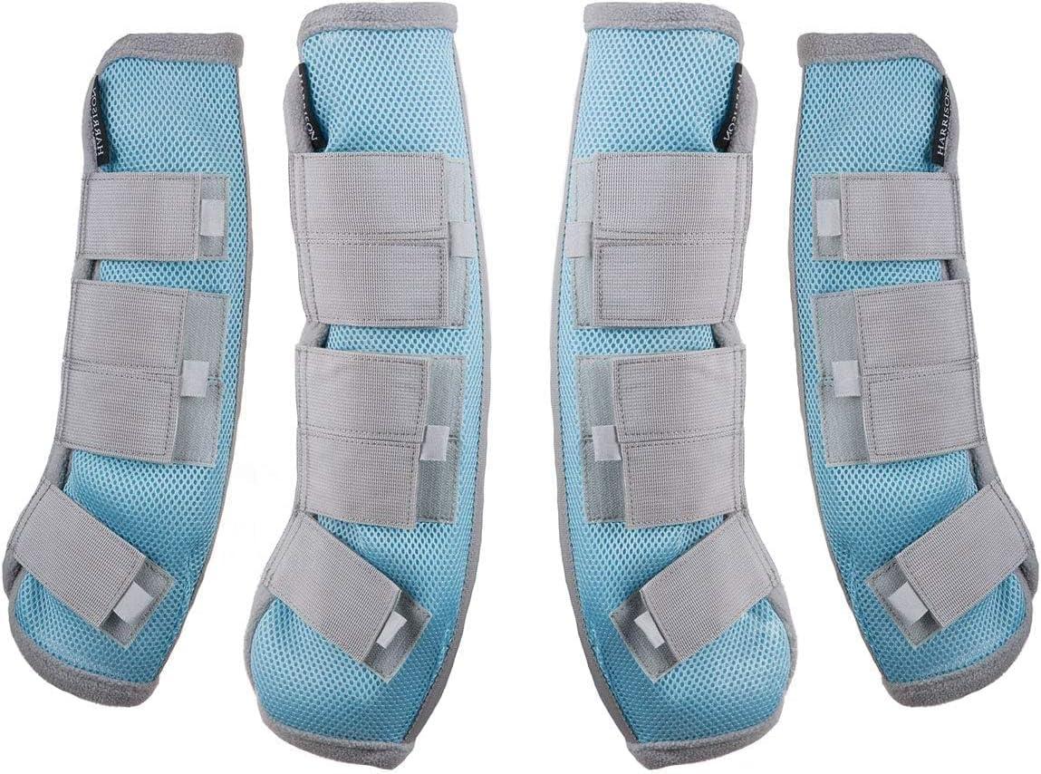 imageHarrison Howard Horse Fly Boots Leg Guards Fly Boots Protection Set of 4 Aqua Medium CobVoodoo Blue