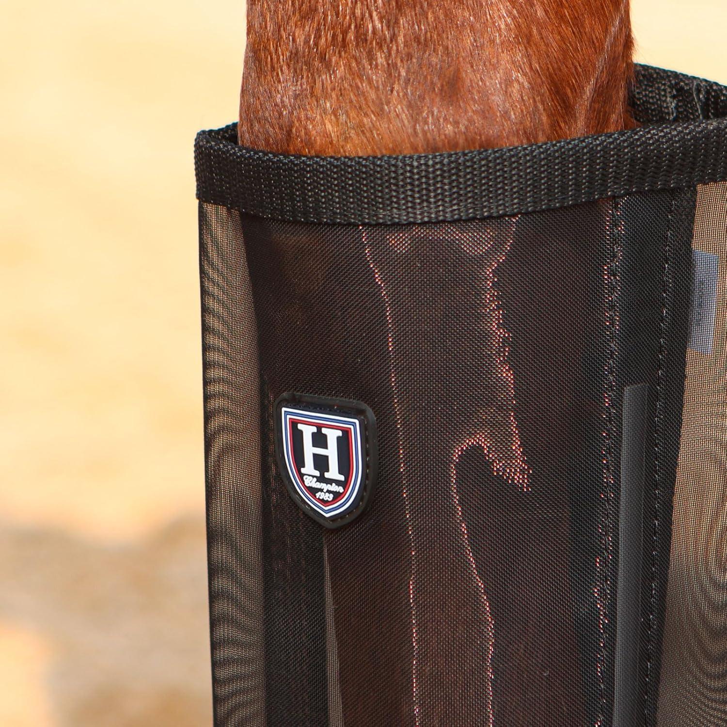 imageHarrison Howard LooseFitting Horse Fly Leggings Breathable TearResistant Fine Mesh Leg Guards Stayon Comfortable Fly Boots Set of 4Black