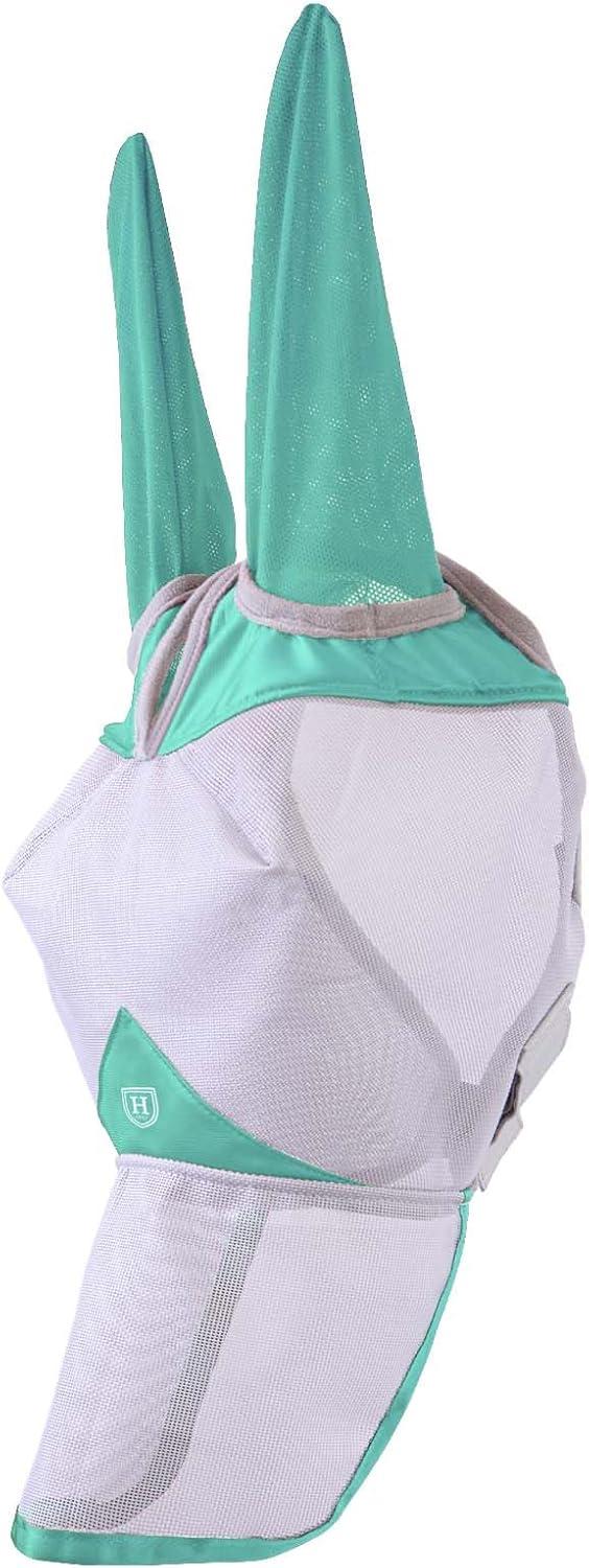 imageHarrison Howard Mule Donkey Fly Mask Full Face Protection with Nose Cover Mint LMint