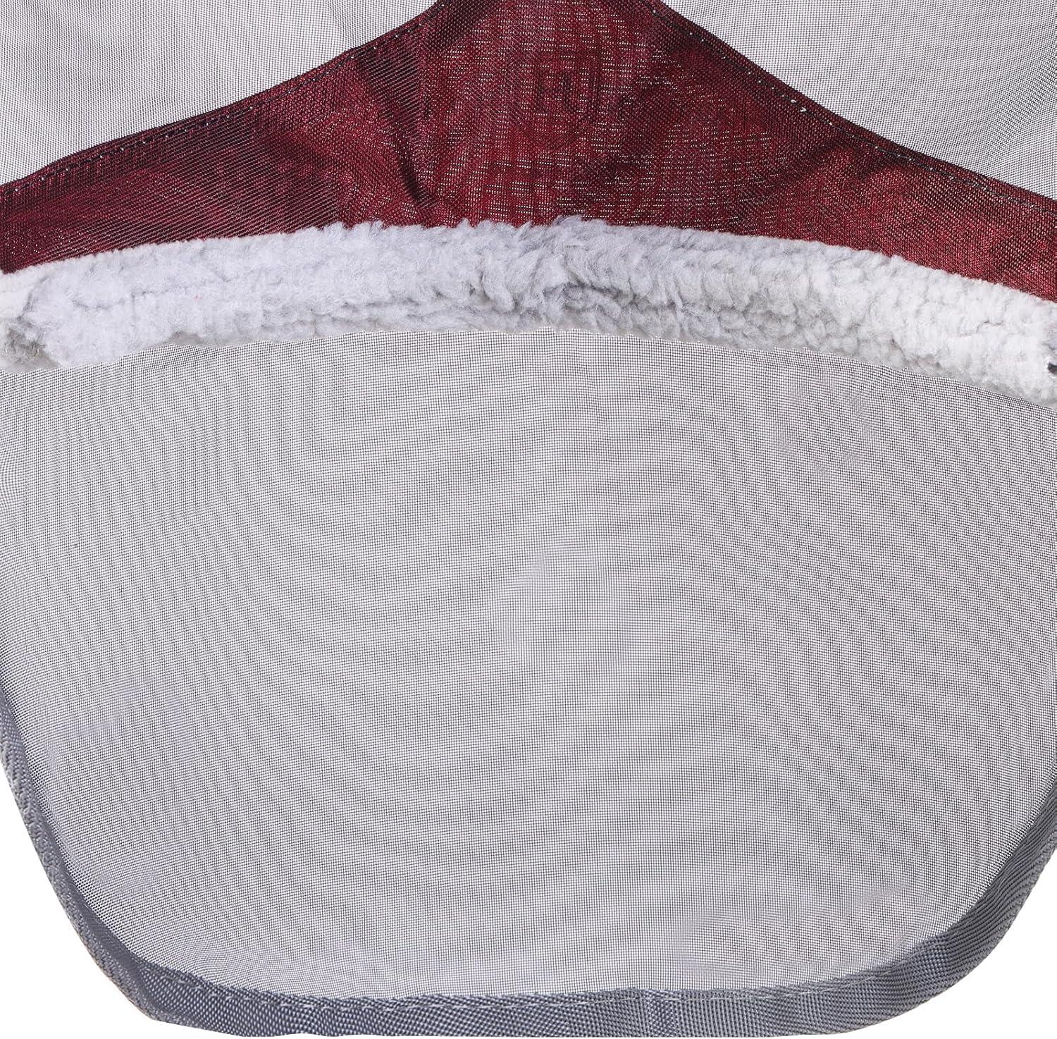 imageHarrison Howard Pro Luminous Horse Fly Mask Long Nose with Ears UV Protection for Horse Azure BlueSilver LRed