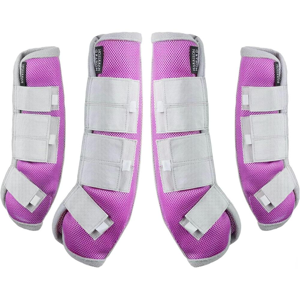 imageHarrison Howard Horse Fly Boots Leg Guards Fly Boots Protection Set of 4 Aqua Medium CobLight Purple