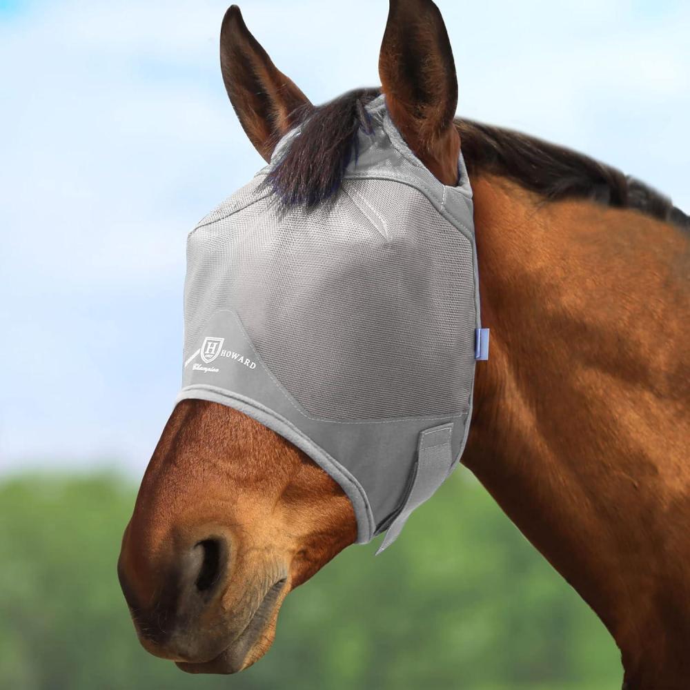 imageHarrison Howard Horse Fly Mask Standard Original Grey Horse LargeOriginal Grey