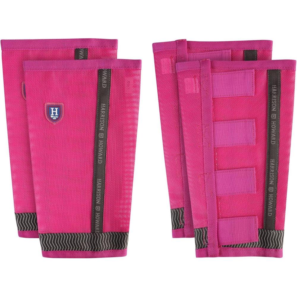 imageHarrison Howard LooseFitting Horse Fly Boots UVProtective Durable Fine Mesh Leggins with Reflective Strips Set of 4Magenta