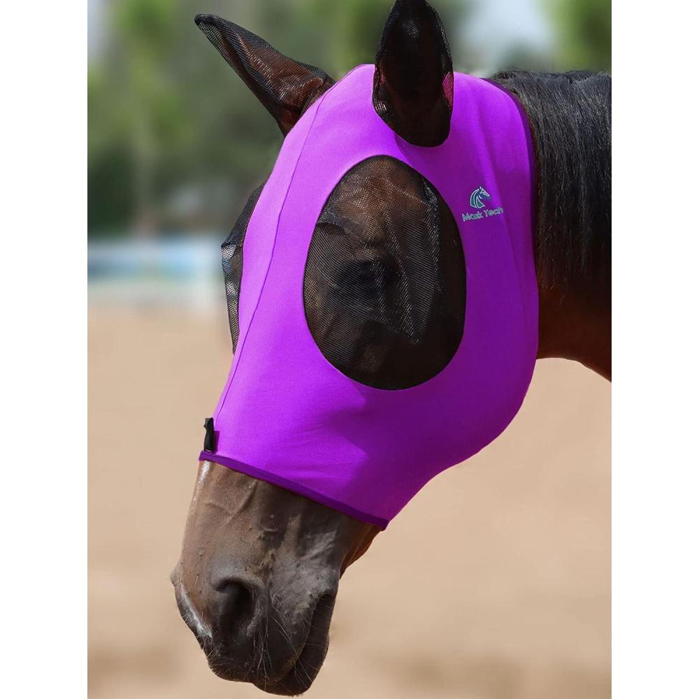 imageMask Tech Horse Fly Mask Elasticity Breathable Fabric with UV Protection Soft Mesh for Horse Everlasting Cosmos LAmethyst