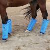 Fine Mesh Fly Boots Loose Fitting & Non-Slip Horse Fly Leggings Fleece Air Flow (Set of 4)(Cool Blue)