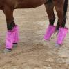 Fine Mesh Fly Boots Loose Fitting & Non-Slip Horse Fly Leggings Fleece Air Flow (Set of 4)(Hot Fuchsia)