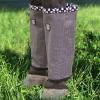 Fine Mesh Fly Boots Loose Fitting & Non-Slip Horse Fly Leggings Fleece Air Flow (Set of 4)(Vintage Grey)