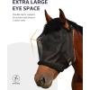 Harrison Howard All Round Mesh Horse Fly Mask UV Protective with Fleece Padded Edging Vibrant Orange L(Black)