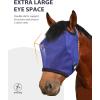 Harrison Howard All Round Mesh Horse Fly Mask UV Protective with Fleece Padded Edging Vibrant Orange L(Deep Navy)