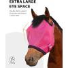 Harrison Howard All Round Mesh Horse Fly Mask UV Protective with Fleece Padded Edging Vibrant Orange L(Magenta)