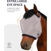 Harrison Howard All Round Mesh Horse Fly Mask UV Protective with Fleece Padded Edging Vibrant Orange L(Original Grey)