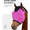 Harrison Howard All Round Mesh Horse Fly Mask UV Protective with Fleece Padded Edging Vibrant Orange L(Purple)