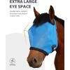 Harrison Howard All Round Mesh Horse Fly Mask UV Protective with Fleece Padded Edging Vibrant Orange L(Sky Blue)
