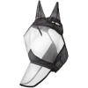 Harrison Howard CareMaster Horse Fly Mask Long Nose with Ears Full Face Black/Silver Retro Large Full Size(Black)
