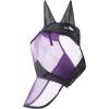 Harrison Howard CareMaster Horse Fly Mask Long Nose with Ears Full Face Black/Silver Retro Large Full Size(Black/Purple)