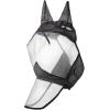 Harrison Howard CareMaster Horse Fly Mask Long Nose with Ears Full Face Black/Silver Retro Large Full Size(Black/Silver)