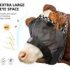 Harrison Howard Cattle Livestock Fly Mask Breathable Mesh Padded Edging with Fun Patterns Large Spacing Forelock Opening Design Adjustable Fit for Cattle Black(Black)