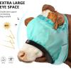 Harrison Howard Cattle Livestock Fly Mask Breathable Mesh Padded Edging with Fun Patterns Large Spacing Forelock Opening Design Adjustable Fit for Cattle Black(Mint)