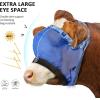 Harrison Howard Cattle Livestock Fly Mask Breathable Mesh Padded Edging with Fun Patterns Large Spacing Forelock Opening Design Adjustable Fit for Cattle Black(Blue)