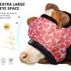Harrison Howard Cattle Livestock Fly Mask Breathable Mesh Padded Edging with Fun Patterns Large Spacing Forelock Opening Design Adjustable Fit for Cattle Black(Heart)