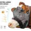 Harrison Howard Cattle Livestock Fly Mask Breathable Mesh Padded Edging with Fun Patterns Large Spacing Forelock Opening Design Adjustable Fit for Cattle Black(Deep Grey)