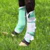 Harrison Howard Horse Fly Boots Leg Guards Fly Boots Protection Set of 4 Aqua Medium Cob(Aqua)