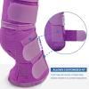 Harrison Howard Horse Fly Boots Perfect Contoured Fit Leg Guards Dense Mesh Boots with Ventilated Comfort Reliable Protection from Summer Elements Set of 4 Purple M(Purple)