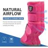 Harrison Howard Horse Fly Boots Perfect Contoured Fit Leg Guards Dense Mesh Boots with Ventilated Comfort Reliable Protection from Summer Elements Set of 4 Purple M(Magenta)