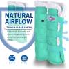 Harrison Howard Horse Fly Boots Summer Protection with Fleece Trim to Eliminate Rubbing Comfortable and Ventilating Mesh Leg Guards Set of 4 Mint L(Mint)